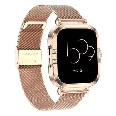 Android 4.4 Cuadrado de forma Smart Watch NFC Rectángulo de forma Smartwatch Entrenamiento de respiración