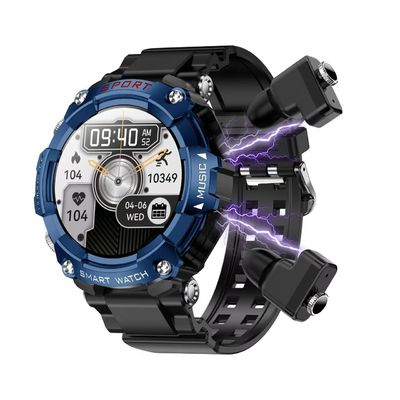 Auriculares inalámbricos y brazalete inteligente de música local Reloj inteligente TWS con MIC y sensor G incorporados