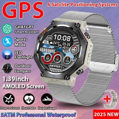 Un buen precio. ChatGPT Asistente de inteligencia artificial GPS 5ATM Impermeable GNSS de doble banda brújula deportivo militar Smartwatch en línea