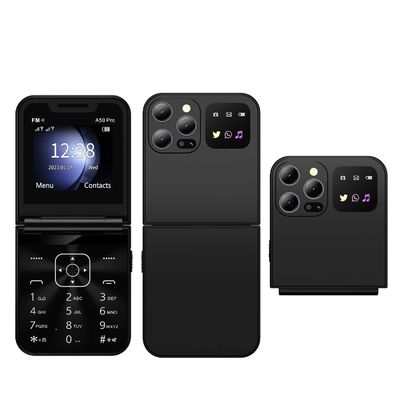 Un buen precio. A50 Pro Flip teléfono móvil con doble tarjeta SIM Grabación de llamadas Velocidad marcado antorcha voz mágica 2.4 