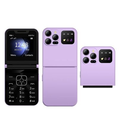 Un buen precio. Teléfono 2G A50 PRO con MTK CPU de 2.4 pulgadas Pantalla 1350mAh Flip Design y marcado rápido en línea