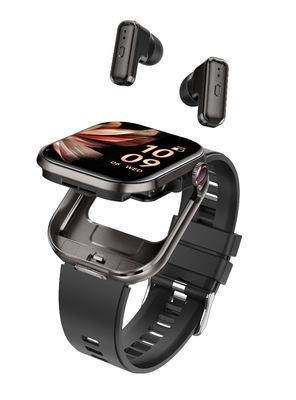 Reloj inteligente T99 TWS 2 en 1 con auriculares Bluetooth, pantalla cuadrada TFT de 2.02 pulgadas, llamada Bluetooth