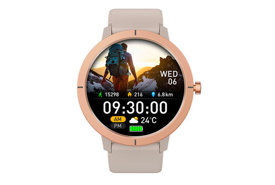 Reloj inteligente para mujer y hombre, resistente al agua 5ATM, GPS incorporado, GNSS de doble banda, Bluetooth, dorado y equipado con Bluetooth