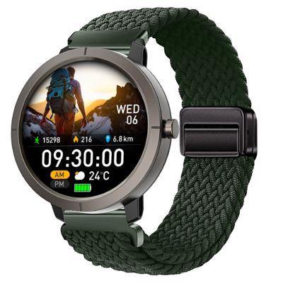 Un buen precio. DM76 Sport Smart Watch GPS Ultra delgado 1,32' AMOLED BT Llamada 50M Compasso a prueba de agua frecuencia cardíaca en línea