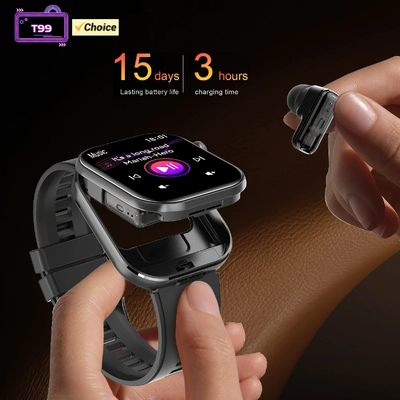 T99 TWS Smart Watch auriculares inalámbricos BT5.0 Bluetooth llamada IP67 a prueba de agua 300mAh