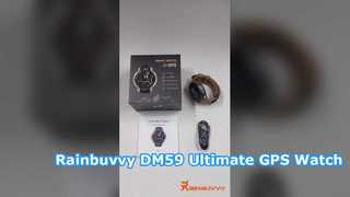 Rainbuvvy DM59 GPS Smart Watch 1.43" AMOLED con el mapa sin conexión 5ATM impermeable 500mAh levati